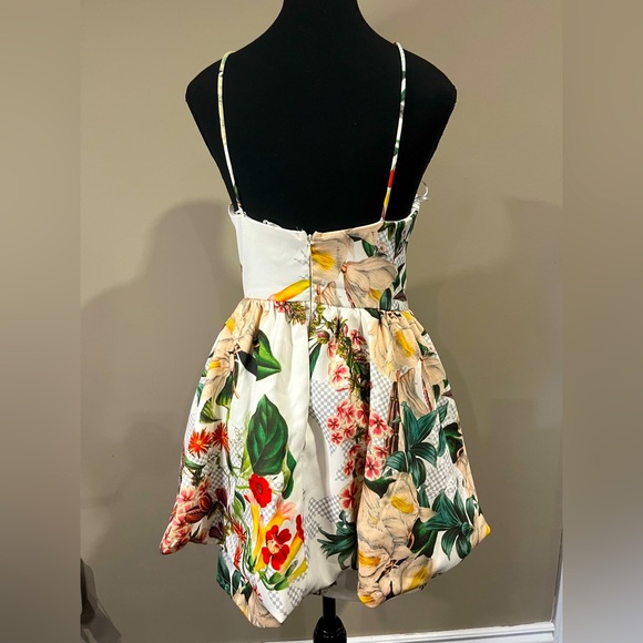 AVA white floral dress with overlay - Picture 2 of 16